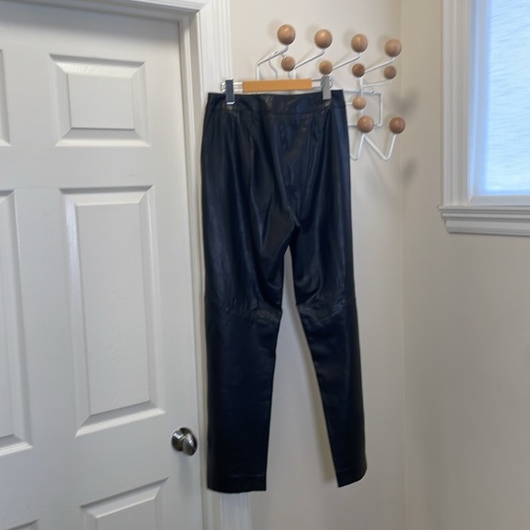 Danier Canada - Leather Slim Straight Pants - Black - 10 - Picture 4 of 13